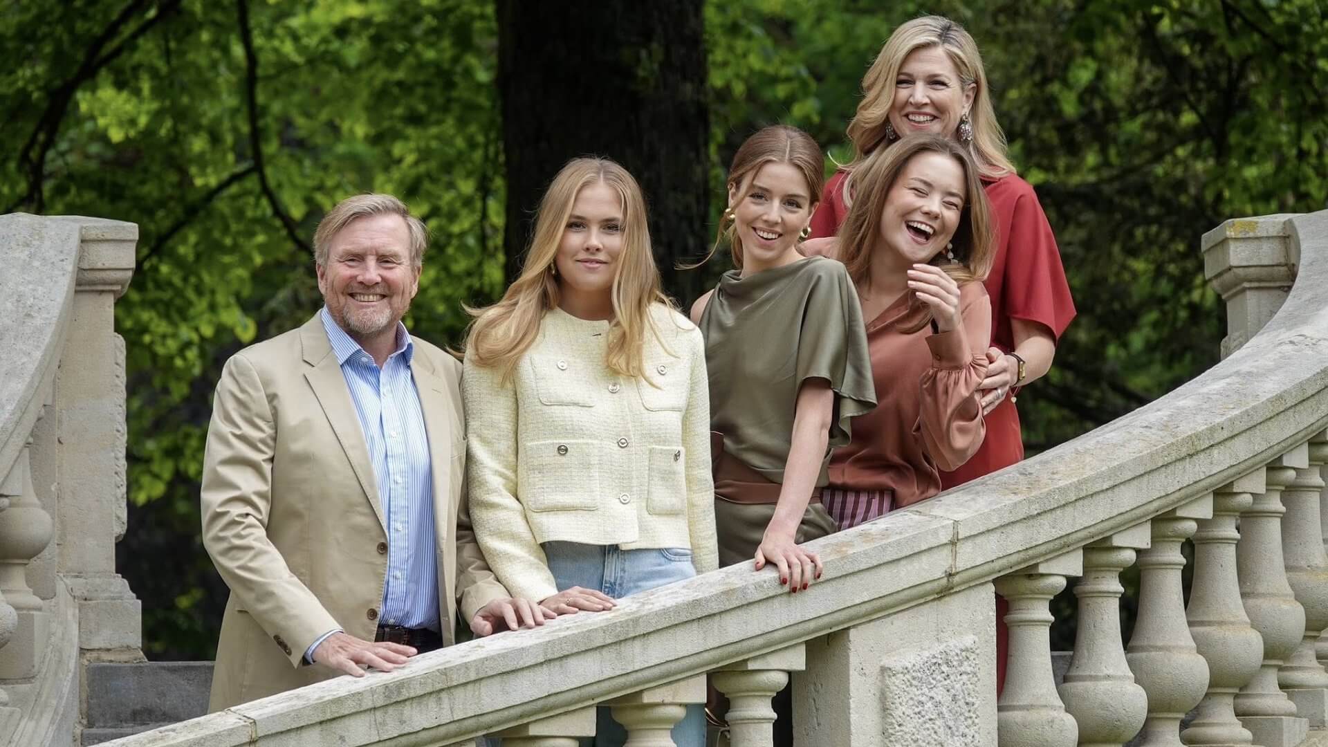 Dutch royal family appears for annual spring photo session at Clingendael Estate